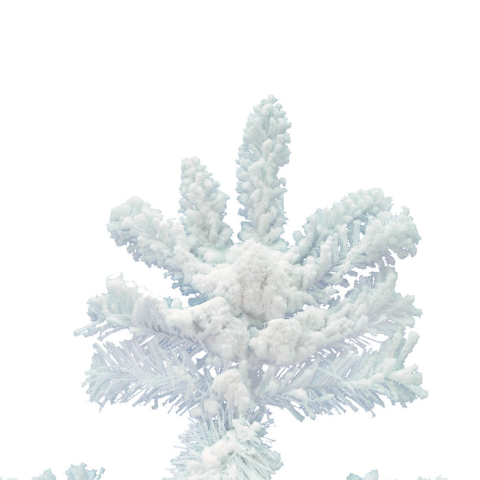 6'6"Hx39"W Flocked Slim White Spruce Artificial Christmas Tree, Unlit -White - A893565