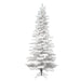9'Hx49"W Flocked Slim White Spruce Artificial Christmas Tree, Unlit -White - A893580