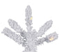 7'6"Hx43"W Flocked Slim White Spruce Artificial Christmas Tree, LED Pre-Lit -White - A893576LED
