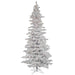 10'Hx55"W Flocked Slim White Spruce Artificial Christmas Tree, LED Pre-Lit -White - A893586LED