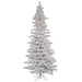 12'Hx65"W Flocked Slim White Spruce Artificial Christmas Tree, LED Pre-Lit -White - A893591LED