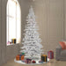 12'Hx65"W Flocked Slim White Spruce Artificial Christmas Tree, LED Pre-Lit -White - A893591LED