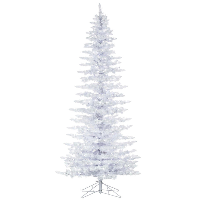 9'Hx49"W Flocked Slim White Spruce Artificial Christmas Tree, LED Pre-Lit -White - A893581LED