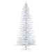 9'Hx49"W Flocked Slim White Spruce Artificial Christmas Tree, LED Pre-Lit -White - A893581LED