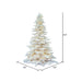 6'6"Hx56"W Flocked White Spruce Artificial Christmas Tree, LED Pre-Lit -White - A893666LED