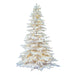 6'6"Hx56"W Flocked White Spruce Artificial Christmas Tree, LED Pre-Lit -White - A893666LED