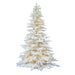 9'Hx67"W Flocked White Spruce Artificial Christmas Tree, LED Pre-Lit -White - A893681LED