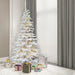 12'Hx82"W Flocked White Spruce Artificial Christmas Tree, LED Pre-Lit -White - A893691LED