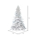 10'Hx72"W Flocked White Spruce Artificial Christmas Tree, Unlit -White - A893685