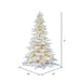 12'Hx82"W Flocked White Spruce Artificial Christmas Tree, LED Pre-Lit -White - A893691LED