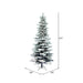6'6"Hx39"W Flocked Slim Utica Fir Artificial Christmas Tree, Unlit -White/Green - A895065