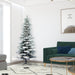 6'6"Hx39"W Flocked Slim Utica Fir Artificial Christmas Tree, Unlit -White/Green - A895065