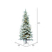 6'6"Hx39"W Flocked Slim Utica Fir Artificial Christmas Tree, LED Pre-Lit -White/Green - A895066LED