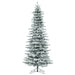 10'Hx55"W Flocked Slim Utica Fir Artificial Christmas Tree, Unlit -White/Green - A895085