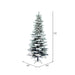 7'6"Hx43"W Flocked Slim Utica Fir Artificial Christmas Tree, Unlit -White/Green - A895075