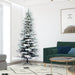 7'6"Hx43"W Flocked Slim Utica Fir Artificial Christmas Tree, Unlit -White/Green - A895075