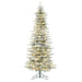 10'Hx55"W Flocked Slim Utica Fir Artificial Christmas Tree, LED Pre-Lit -White/Green - A895086LED