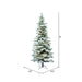 9'Hx49"W Flocked Slim Utica Fir Artificial Christmas Tree, LED Pre-Lit -White/Green - A895081LED