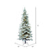 12'Hx65"W Flocked Slim Utica Fir Artificial Christmas Tree, LED Pre-Lit -White/Green - A895091LED