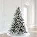 6'6"Hx59"W Flocked Utica Fir Artificial Christmas Tree, Unlit -White/Green - A895165