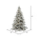 6'6"Hx59"W Flocked Utica Fir Artificial Christmas Tree, LED Pre-Lit -White/Green - A895166LED