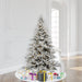 6'6"Hx59"W Flocked Utica Fir Artificial Christmas Tree, LED Pre-Lit -White/Green - A895166LED