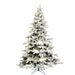 4'6"Hx41"W Flocked Utica Fir Artificial Christmas Tree, Unlit -White/Green - A895145