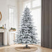 14'Hx96"W Flocked Utica Fir Artificial Christmas Tree, LED Pre-Lit -White/Green - A895196LED