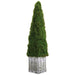 26" Moss Pyramid-Shaped Artificial Topiary w/Basket -Green (Pack of 4) - AA0004-GR