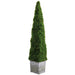 44" Moss Pyramid-Shaped Artificial Topiary w/Basket -Green (Pack of 3) - AA0006-GR