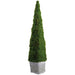 50" Moss Pyramid-Shaped Artificial Topiary w/Basket -Green (Pack of 2) - AA0007-GR