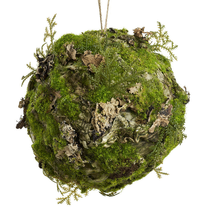 6" Artificial Moss Orb-Shaped Topiary -Green (pack of 6) - AA0022-GR
