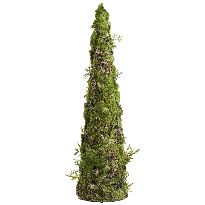 24" Artificial Moss Cone-Shaped Topiary -Green (pack of 2) - AA0026-GR