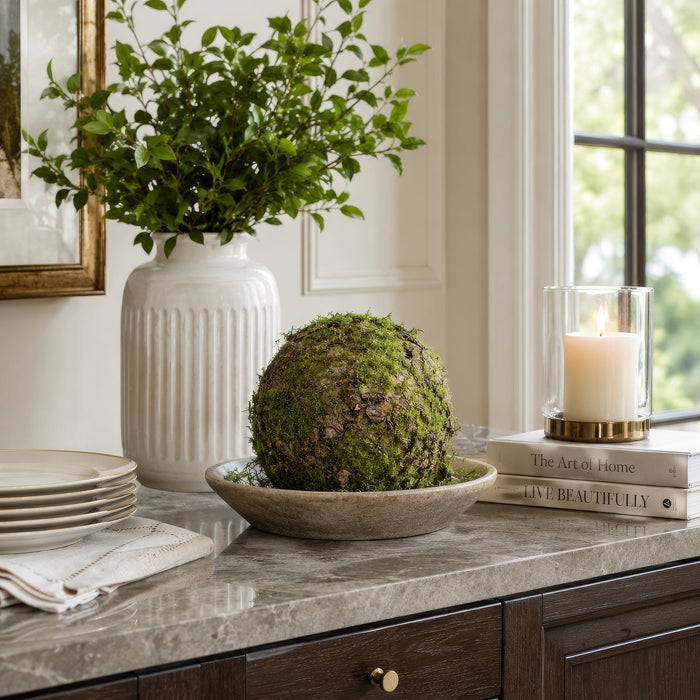 12.5" Moss Ball-Shaped Artificial Topiary -Green (Pack of 4) - AA0032-GR