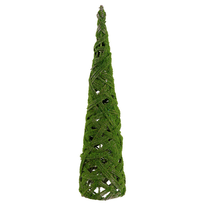 28" Moss Covered Ratton Cone Cone-Shaped Artificial Topiary -Green (Pack of 4) - AA0041-GR