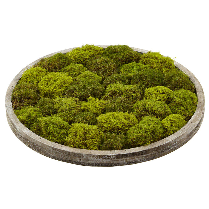 24" Artificial Moss Wall Decor With Wood Frame -Green - AA0056-GR