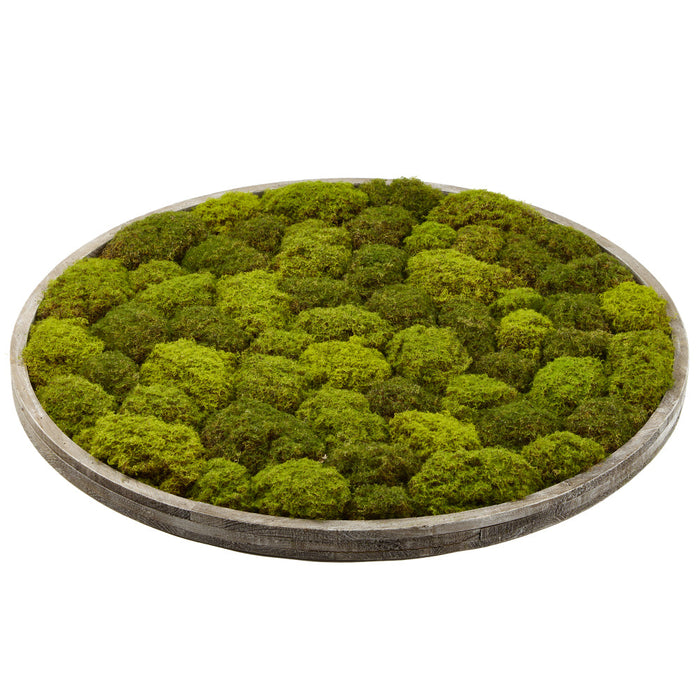 36" Artificial Moss Wall Decor With Wood Frame -Green - AA0057-GR