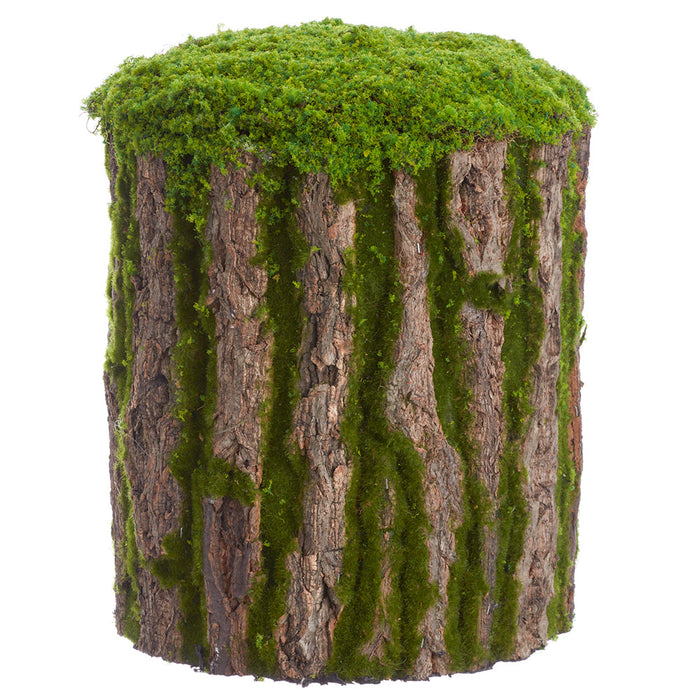 15" Moss Stump Artificial Topiary -Green - AA1300-GR
