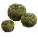 6.5" Set Of Artificial Moss Stump Ball-Shaped Topiary -Green (pack of 4) - AA2210-GR
