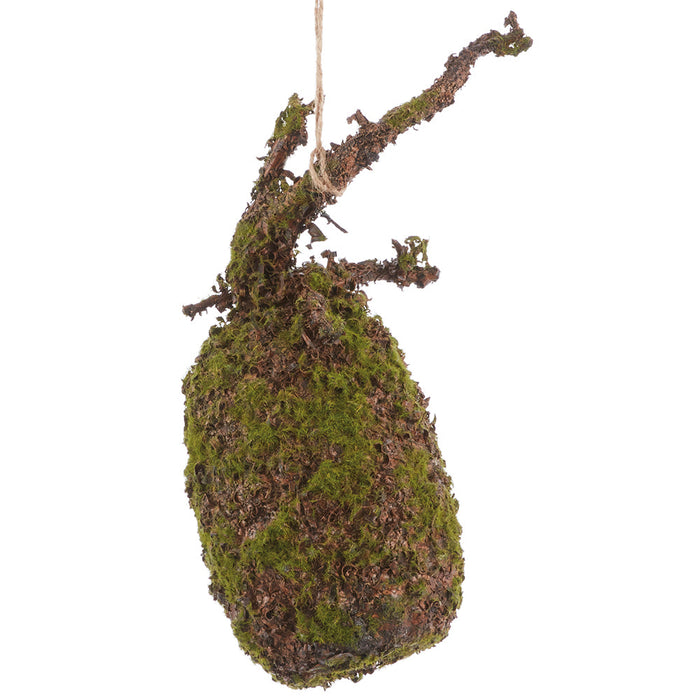 10" Hanging Moss Orb-Shaped Artificial Topiary -Green/Brown (Pack of 6) - AA2513-GR/BR