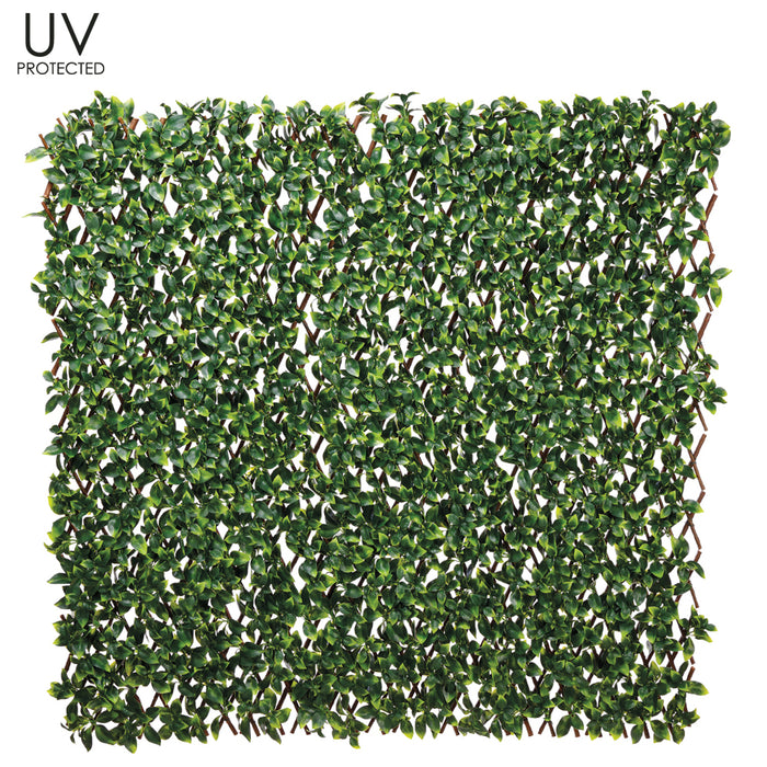 78.7"x39.3" UV-Resistant Outdoor Artificial Gardenia Leaf Trellis Mat -Green (pack of 4) - AA4316-GR
