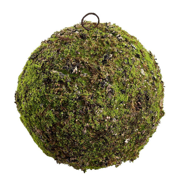 12" Moss & Lichen Ball-Shaped Artificial Topiary -Green/Brown (Pack of 4) - AA4653-GR/BR