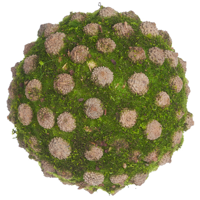 6" Moss & Pod Ball-Shaped Artificial Topiary -Green/Brown (pack of 6) - AA6040-GR/BR