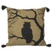 16"x16" Owl Pillow -Beige/Black (Pack of 2) - AAF005-BE/BK