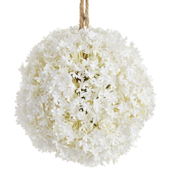 5" Hanging Snowball Flower Artificial Topiary Ball -White (Pack of 12) - AAF545-WH