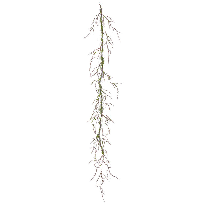 6'2" Artificial Moss Covered Twig Garland -Green (Pack of 12) - AAG685-GR