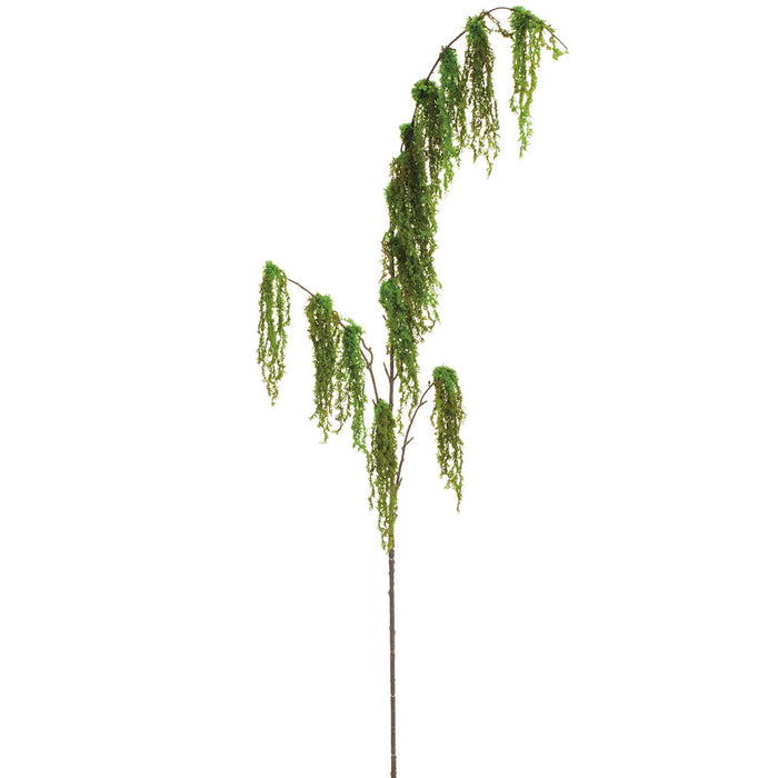 49" Hanging Moss Covered Twig Artificial Stem -Green (Pack of 12) - AAM089-GR