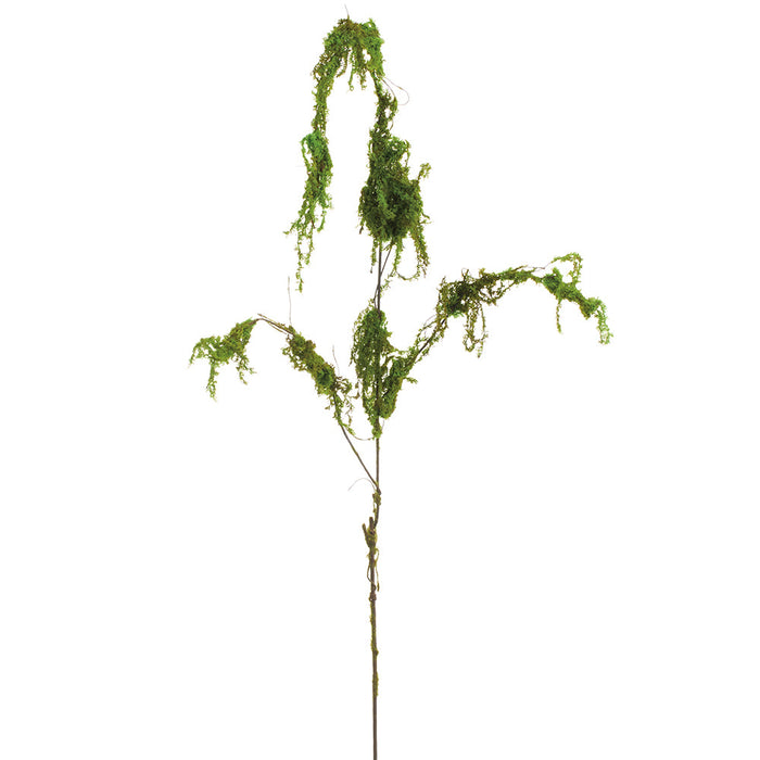 55" Moss Covered Twig Artificial Stem -Green (Pack of 12) - AAM091-GR