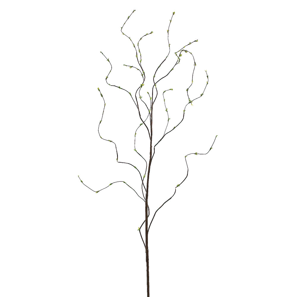 50 Artificial Curly Willow Branch w/Mini Leaves Stem -Brown/Green — Silks  Are Forever