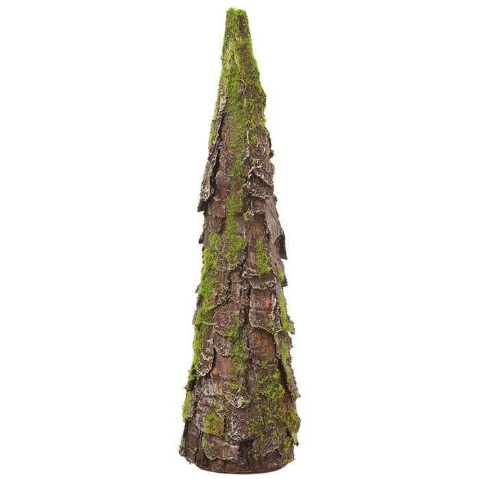 16" Moss Covered Cone-Shaped Artificial Topiary -Green/Brown (pack of 4) - AAR206-GR/BR